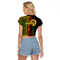 Custom Vanuatu Raglan Cropped T Shirt Polynesian Tribal LT6 - Polynesian Pride