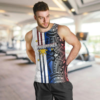 Custom Philippines Men Tank Top Polynesian Tribal White LT6 - Polynesian Pride