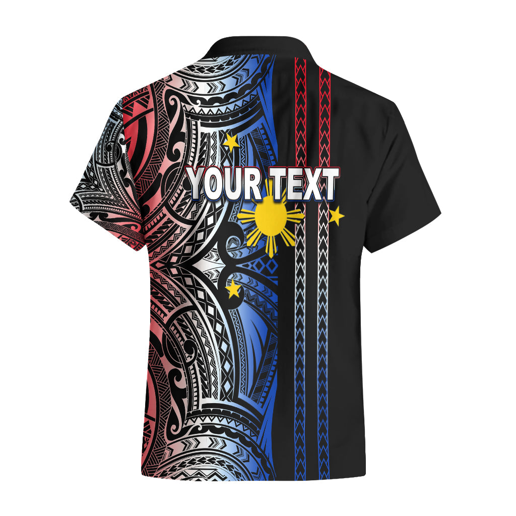 Custom Philippines Hawaiian Shirt Polynesian Tribal Black LT6 - Polynesian Pride