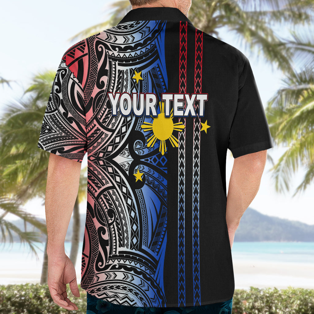 Custom Philippines Hawaiian Shirt Polynesian Tribal Black LT6 - Polynesian Pride