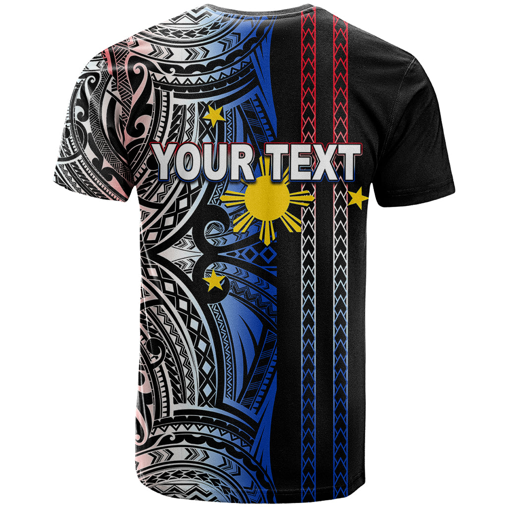 Custom Philippines T Shirt Polynesian Tribal Black LT6 - Polynesian Pride