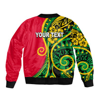 (Custom Personalised) Vanuatu Sleeve Zip Bomber Jacket Polynesian Patterns LT6 - Polynesian Pride