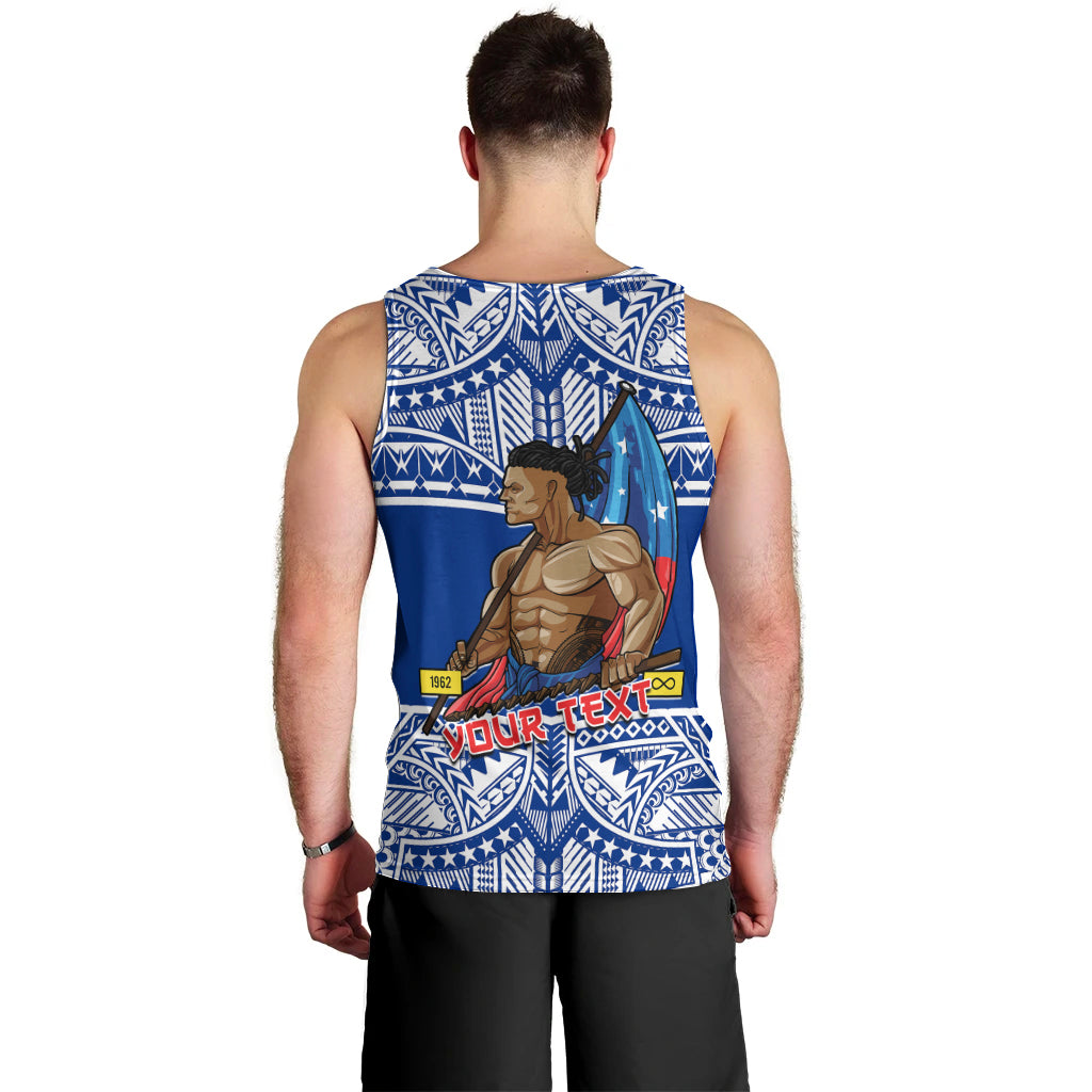(Custom Personalised) Samoa Pride Men Tank Top Tribal Patterns Blue LT6 - Polynesian Pride