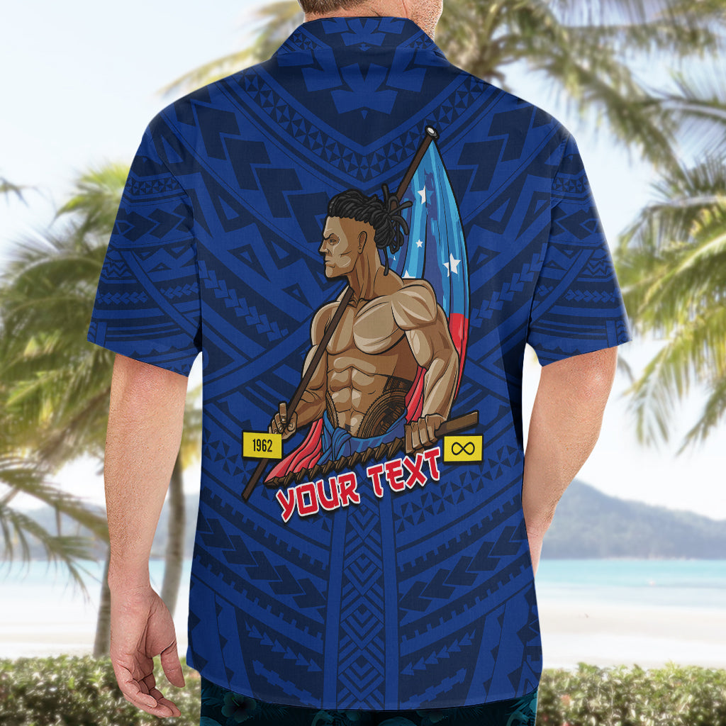 (Custom Personalised) Samoa Pride Hawaiian Shirt Simple Blue Style LT6 - Polynesian Pride