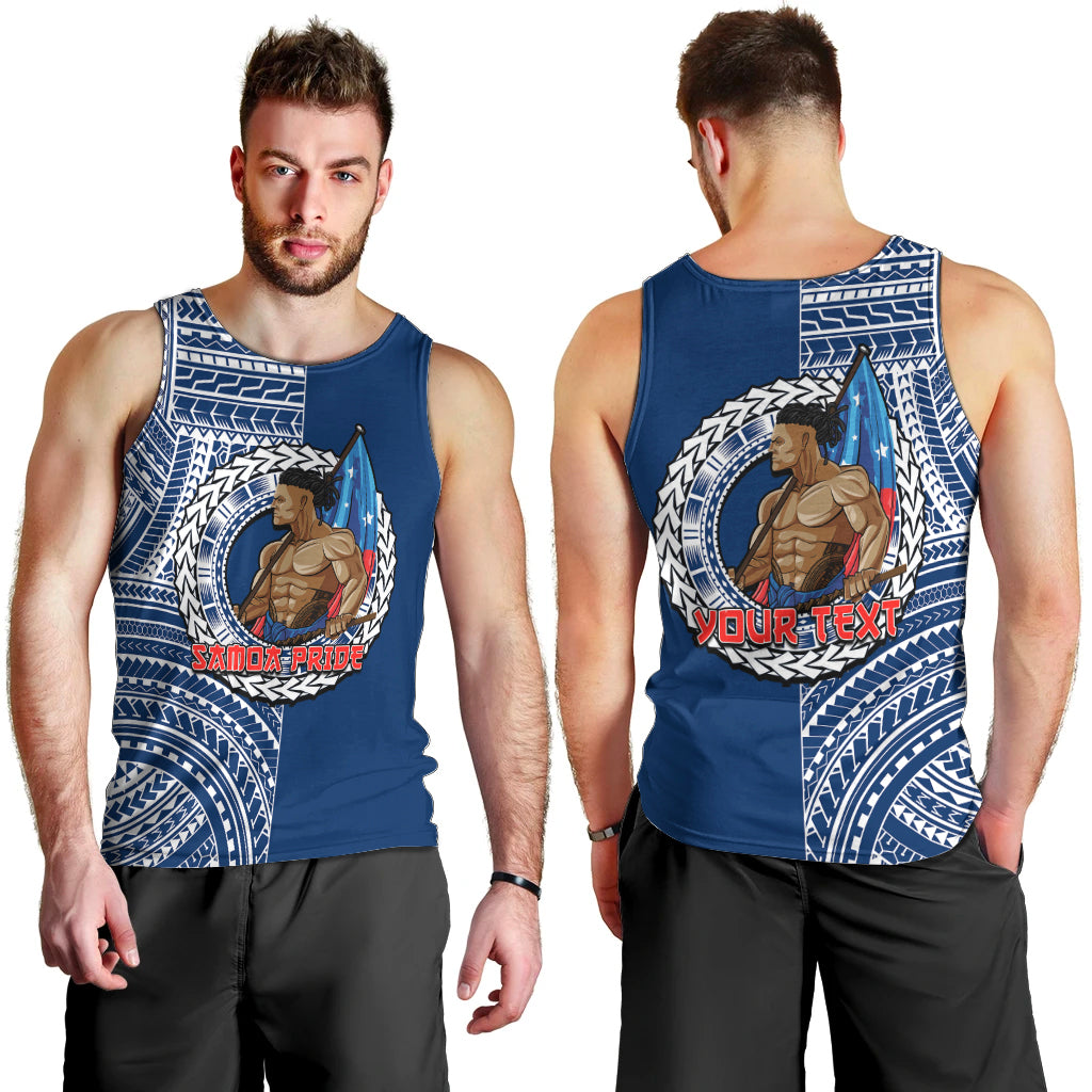 (Custom Personalised) Samoa Pride Men Tank Top Polynesian Patterns Blue LT6 - Polynesian Pride