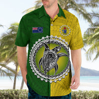 Cook Islands Hawaiian Shirt Yellow-Green Half Style LT6 - Polynesian Pride