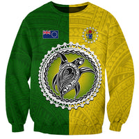 Cook Islands Sweatshirt Yellow-Green Half Style LT6 Unisex Green - Polynesian Pride