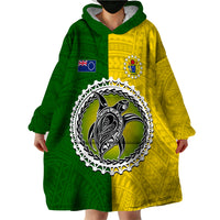 Cook Islands Wearable Blanket Hoodie Yellow-Green Half Style LT6 - Polynesian Pride