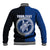 Custom Rakahanga Of Cook Islands Baseball Jacket Mix Half Black LT6 - Polynesian Pride