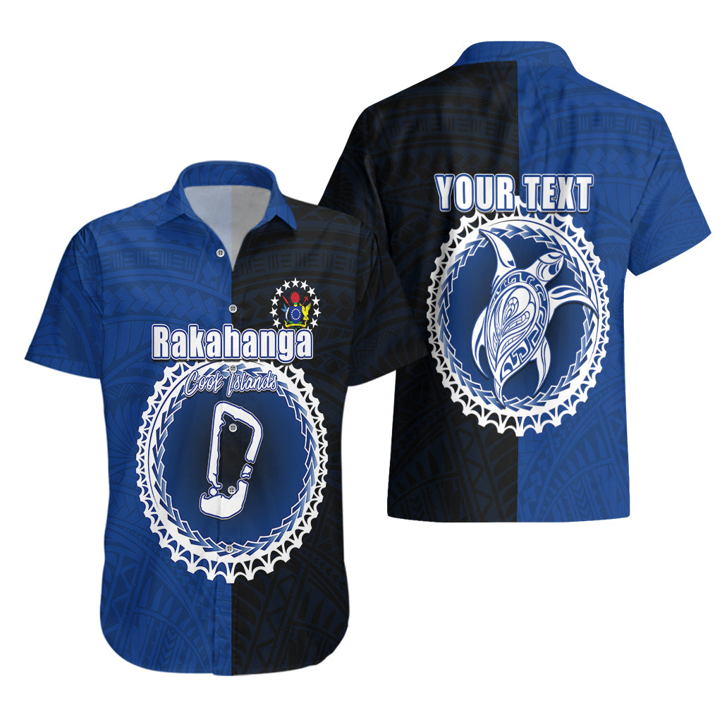 Custom Rakahanga Of Cook Islands Hawaiian Shirt Mix Half Black LT6 - Polynesian Pride