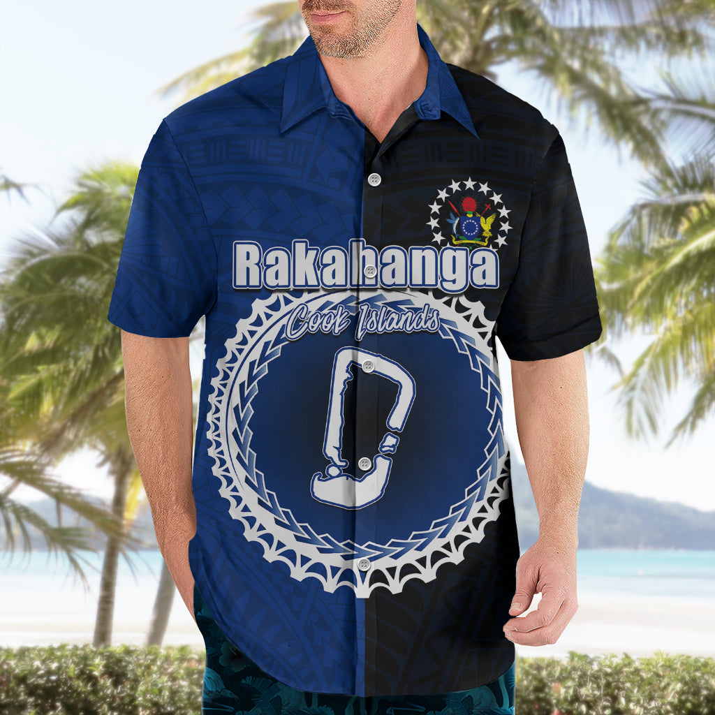 Custom Rakahanga Of Cook Islands Hawaiian Shirt Mix Half Black LT6 - Polynesian Pride