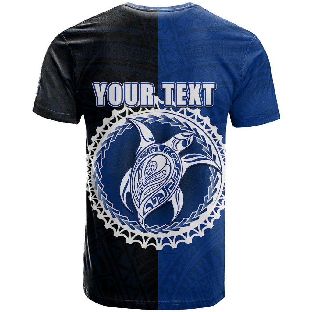 Custom Rakahanga of Cook Islands T Shirt Mix Half Black LT6 - Polynesian Pride