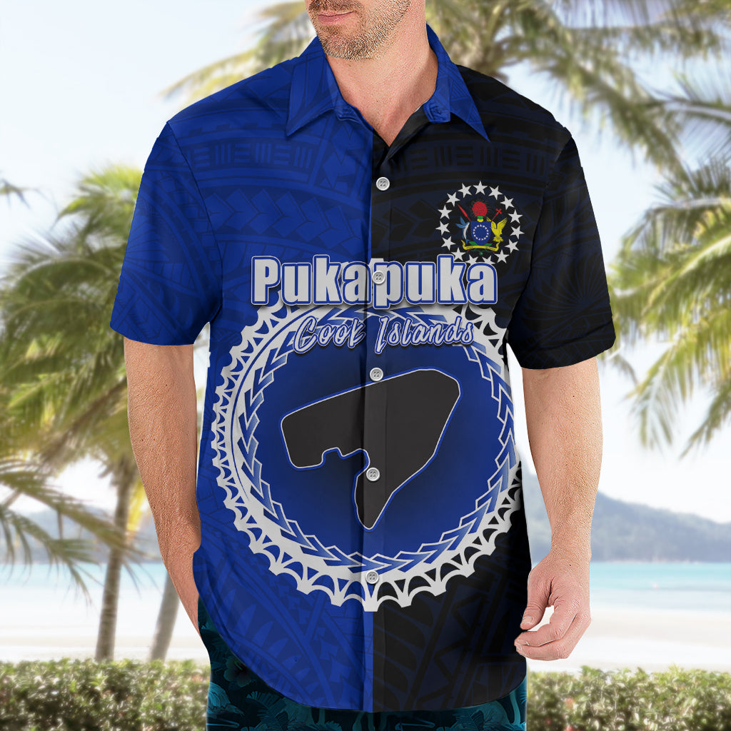 Custom Pukapuka Of Cook Islands Hawaiian Shirt Mix Half Black LT6 - Polynesian Pride