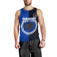 Custom Pukapuka Of Cook Islands Men Tank Top Mix Half Black LT6 - Polynesian Pride