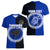 Custom Pukapuka Of Cook Islands Women V Neck T Shirt Mix Half Black LT6 - Polynesian Pride
