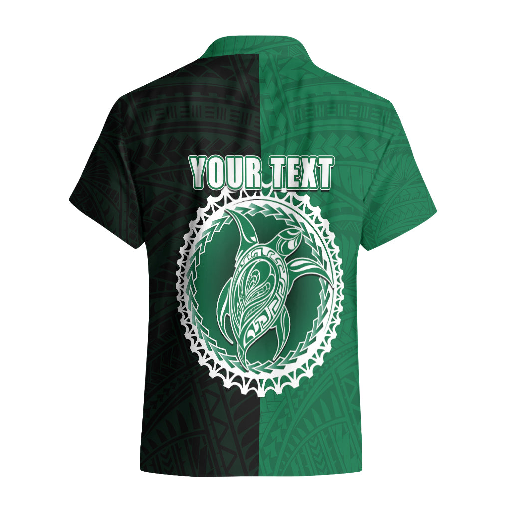 Custom Mitiaro Of Cook Islands Hawaiian Shirt Mix Half Black LT6 - Polynesian Pride