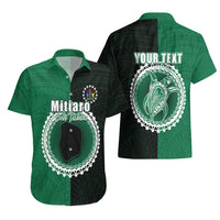 Custom Mitiaro Of Cook Islands Hawaiian Shirt Mix Half Black LT6 - Polynesian Pride