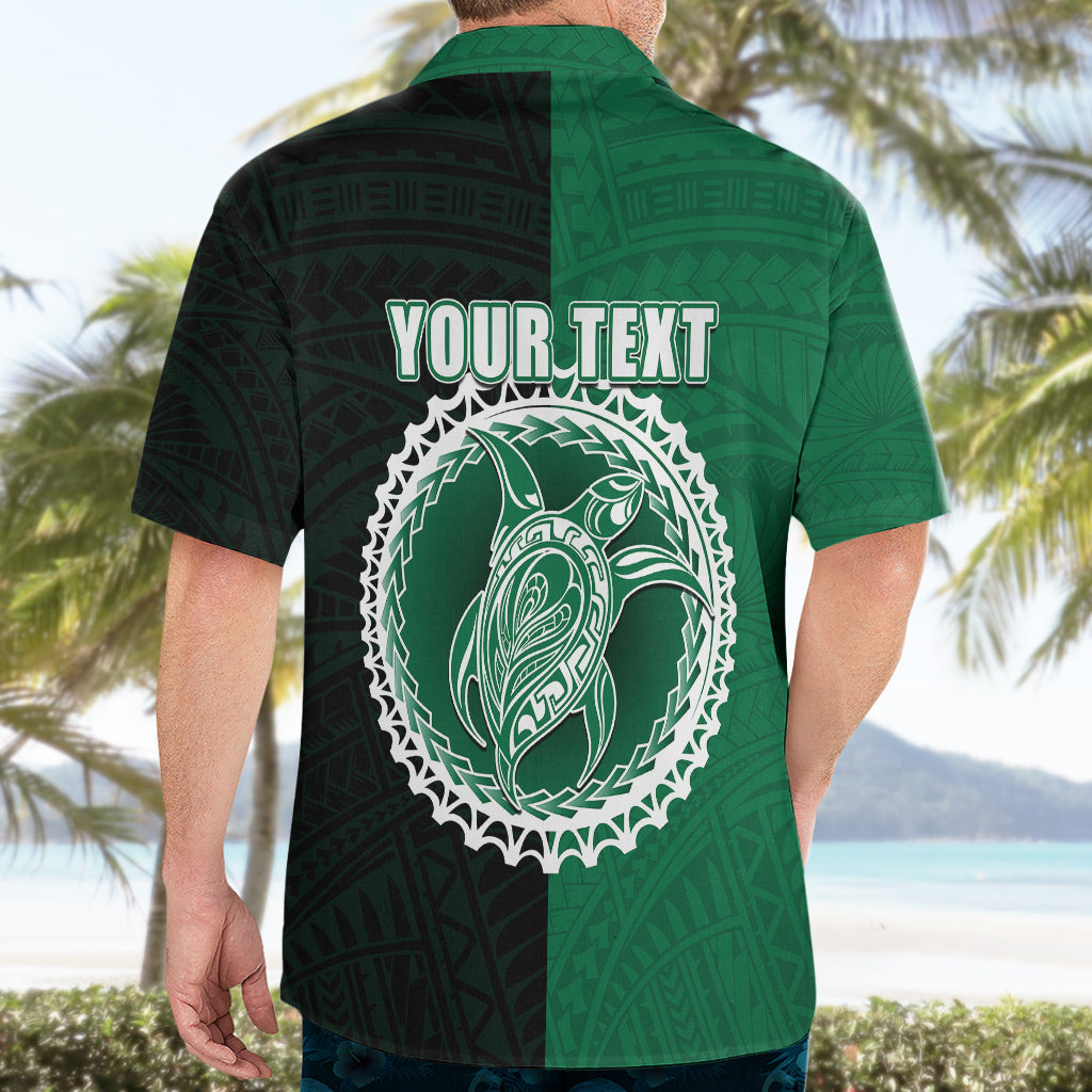 Custom Mitiaro Of Cook Islands Hawaiian Shirt Mix Half Black LT6 - Polynesian Pride