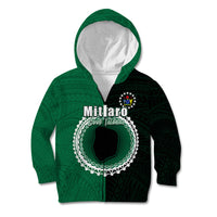 Custom Mitiaro Of Cook Islands Kid Hoodie Mix Half Black LT6 - Polynesian Pride