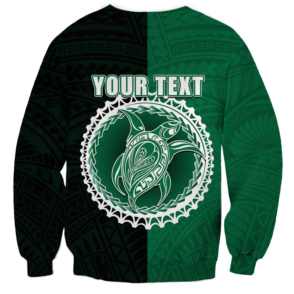 Custom Mitiaro Of Cook Islands Sweatshirt Mix Half Black LT6 - Polynesian Pride