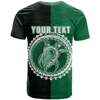 Custom Mitiaro of Cook Islands T Shirt Mix Half Black LT6 - Polynesian Pride