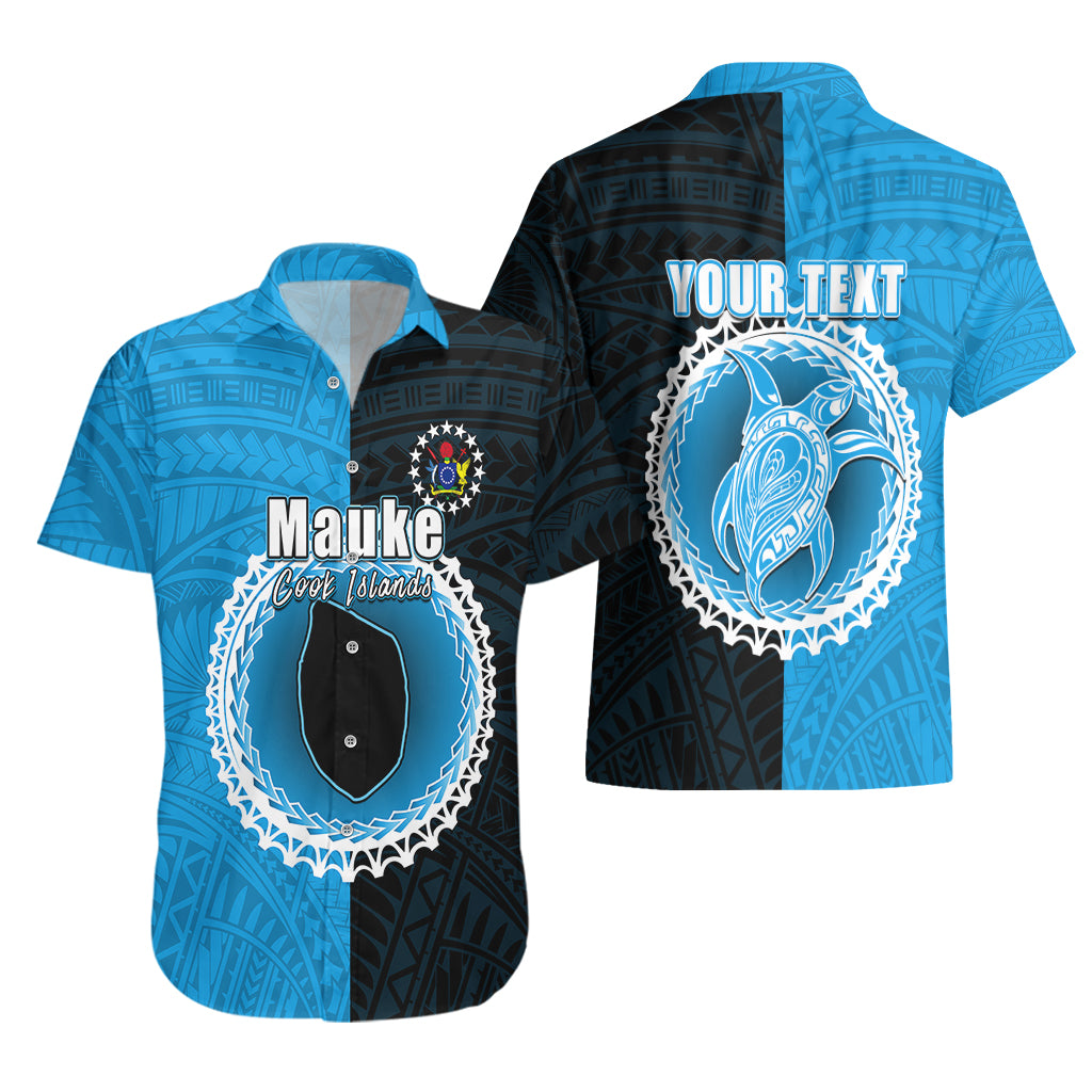 Custom Mauke Of Cook Islands Hawaiian Shirt Mix Half Black LT6 - Polynesian Pride