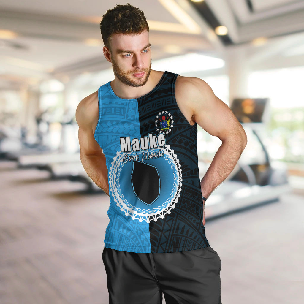 Custom Mauke Of Cook Islands Men Tank Top Mix Half Black LT6 - Polynesian Pride