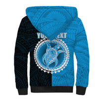 Custom Mauke Of Cook Islands Sherpa Hoodie Mix Half Black LT6 - Polynesian Pride