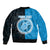 Custom Mauke Of Cook Islands Sleeve Zip Bomber Jacket Mix Half Black LT6 - Polynesian Pride