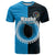 Custom Mauke of Cook Islands T Shirt Mix Half Black LT6 Blue - Polynesian Pride