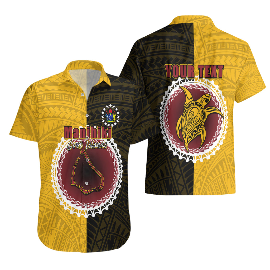 Custom Manihiki Of Cook Islands Hawaiian Shirt Mix Half Black LT6 - Polynesian Pride