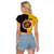 Custom Manihiki Of Cook Islands Raglan Cropped T Shirt Mix Half Black LT6 - Polynesian Pride