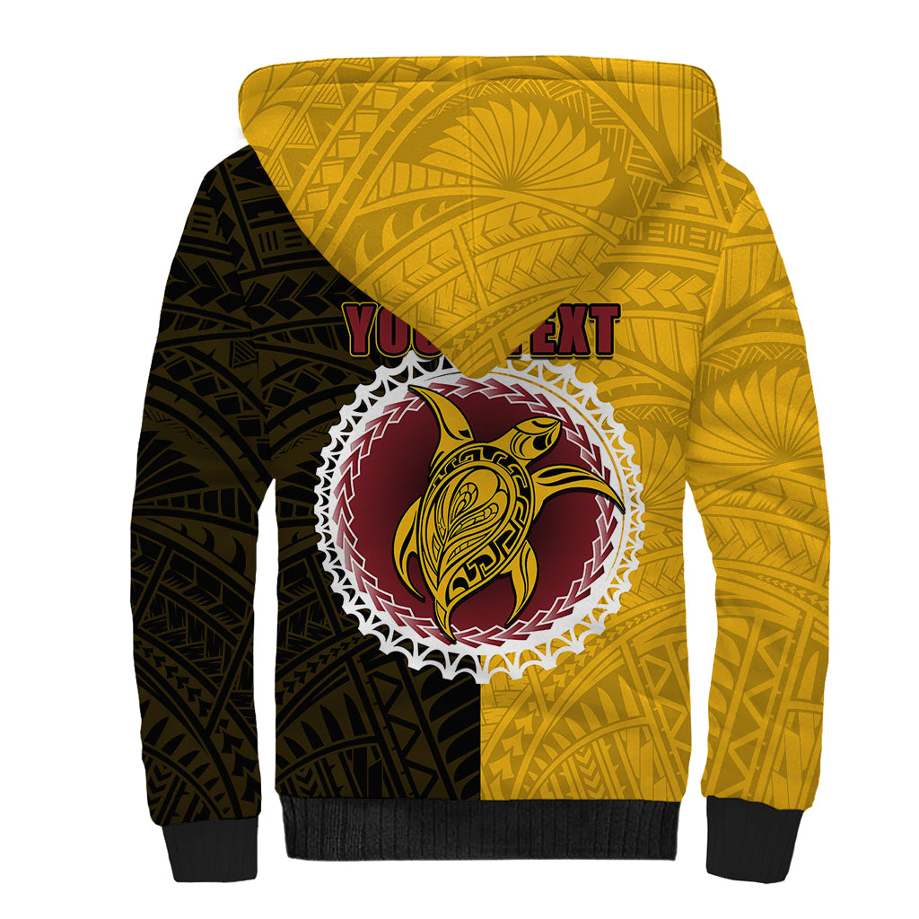 Custom Manihiki Of Cook Islands Sherpa Hoodie Mix Half Black LT6 - Polynesian Pride