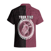 Custom Mangaia Of Cook Islands Hawaiian Shirt Mix Half Black LT6 - Polynesian Pride