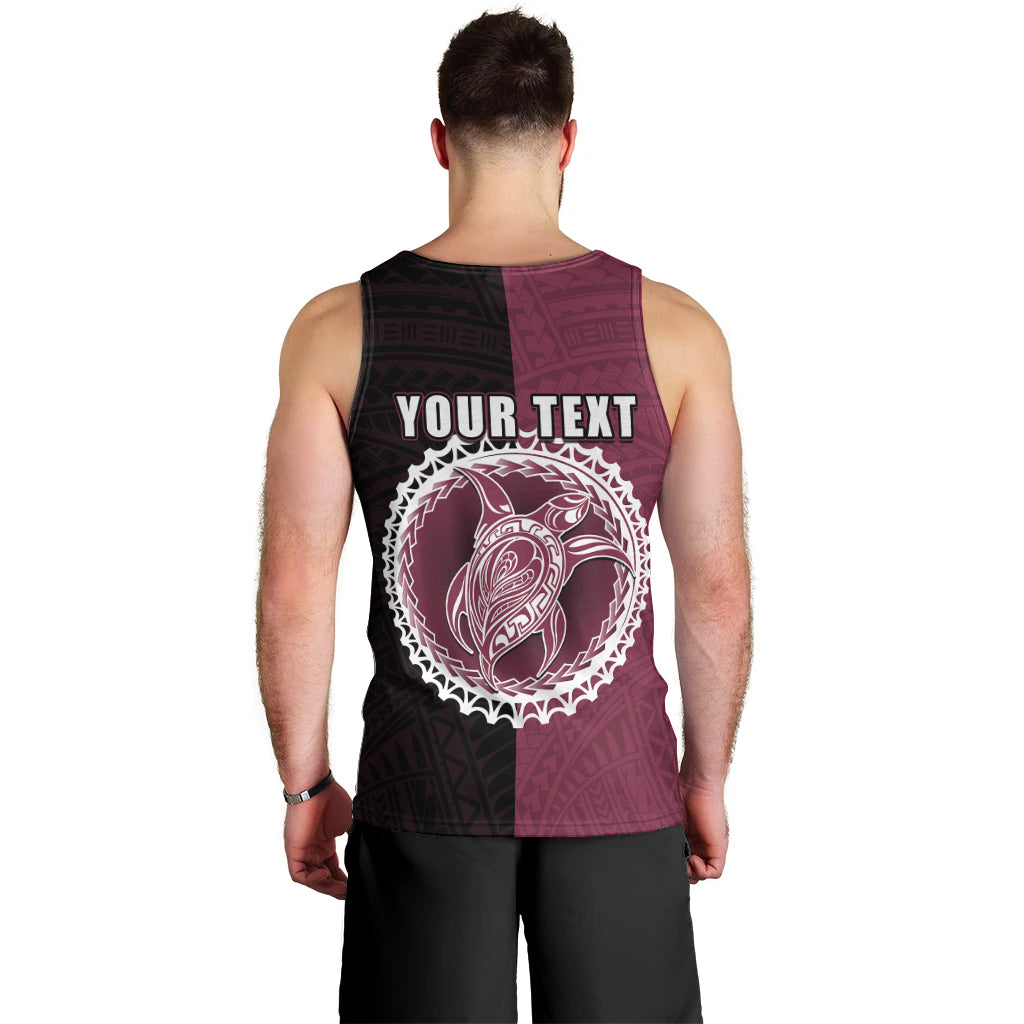 Custom Mangaia Of Cook Islands Men Tank Top Mix Half Black LT6 - Polynesian Pride