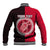 Custom Atiu Of Cook Islands Baseball Jacket Mix Half Black LT6 - Polynesian Pride
