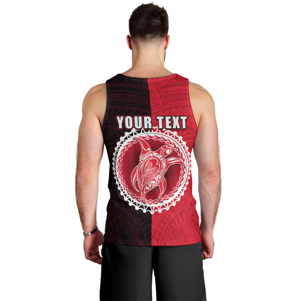 Custom Atiu Of Cook Islands Men Tank Top Mix Half Black LT6 - Polynesian Pride