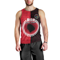 Custom Atiu Of Cook Islands Men Tank Top Mix Half Black LT6 - Polynesian Pride