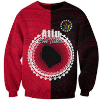 Custom Atiu Of Cook Islands Sweatshirt Mix Half Black LT6 Unisex Red - Polynesian Pride