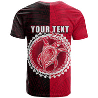 Custom Atiu of Cook Islands T Shirt Mix Half Black LT6 - Polynesian Pride