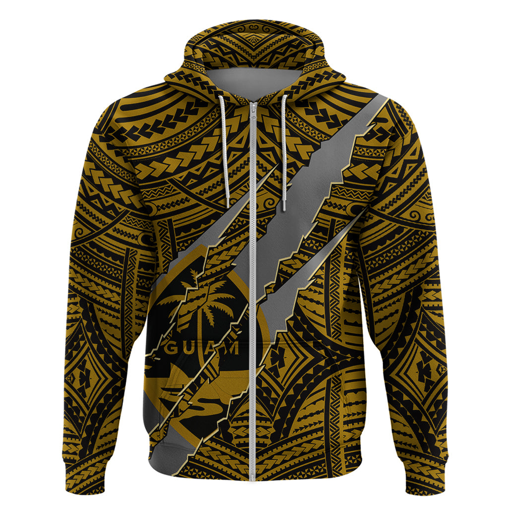 Polynesian Guam Hoodie with Coat of Arms Claws Style Gold LT6 - Polynesian Pride