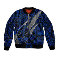 Polynesian Guam Bomber Jacket with Coat Of Arms Claws Style - Blue LT6 Unisex Blue - Polynesian Pride