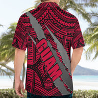 Polynesian Guam Hawaiian Shirt with Coat Of Arms Claws Style - Red LT6 - Polynesian Pride