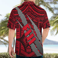 Polynesian Fiji Hawaiian Shirt with Coat Of Arms Claws Style - Red LT6 - Polynesian Pride