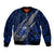 Polynesian Samoa Bomber Jacket with Coat Of Arms Claws Style - Blue LT6 Unisex Blue - Polynesian Pride