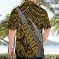 Polynesian Samoa Hawaiian Shirt with Coat Of Arms Claws Style - Gold LT6 - Polynesian Pride