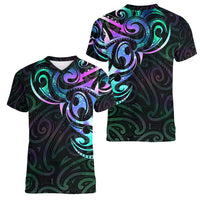 Matariki New Zealand Women V Neck T Shirt Maori New Year Galaxy Sky Green LT6 - Polynesian Pride