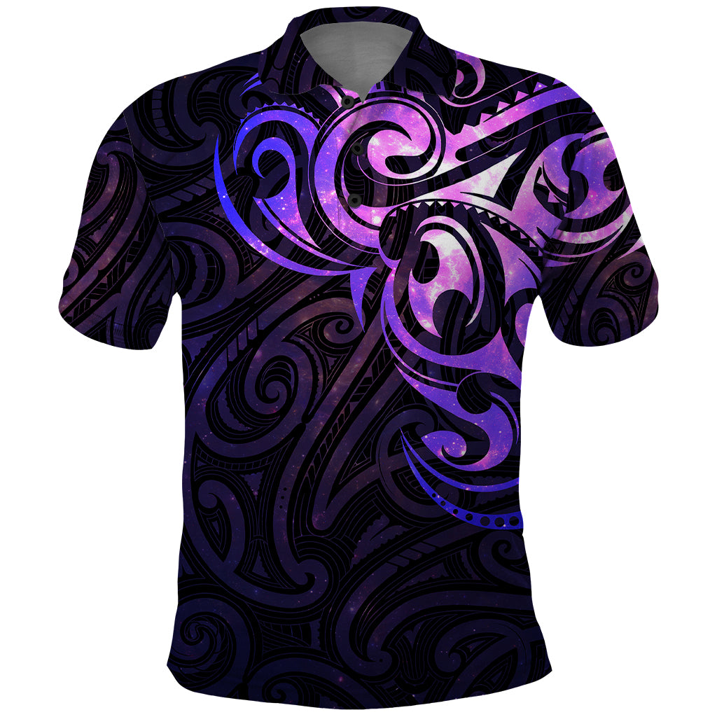 New Zealand Polo Shirt Maori Matariki Galaxy Sky Purple LT6 Purple - Polynesian Pride