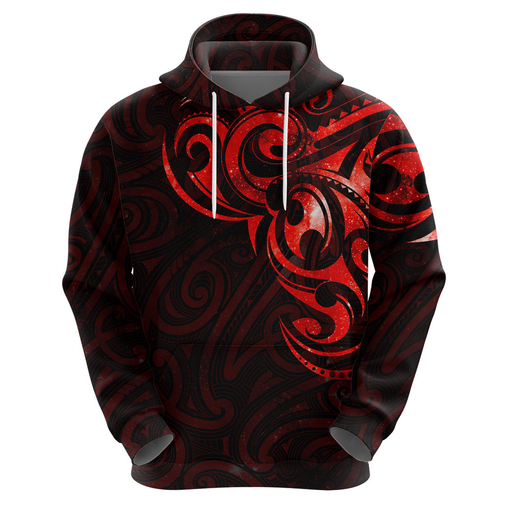 New Zealand Hoodie Maori Matariki Galaxy Sky Red LT6 - Polynesian Pride