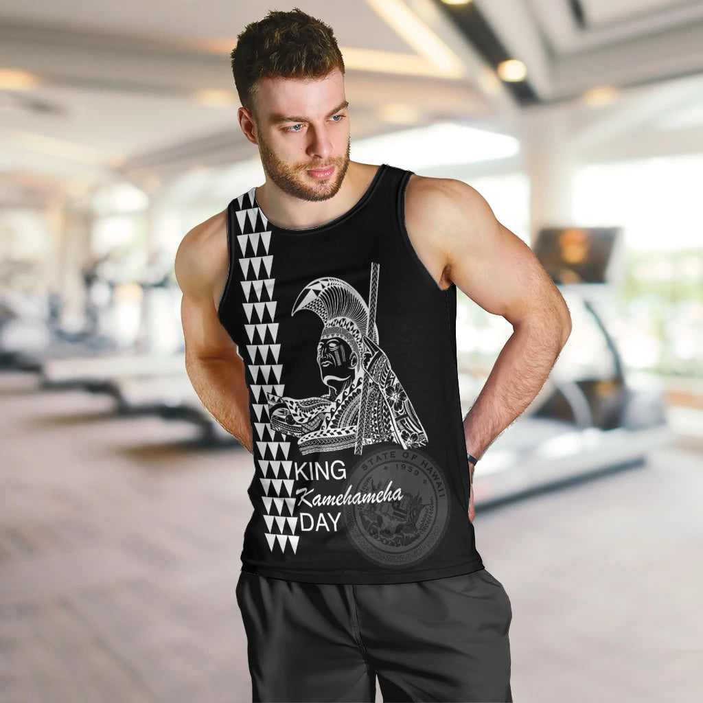 Custom Hawaii Men Tank Top King Kamehameha Day - White LT6 - Polynesian Pride